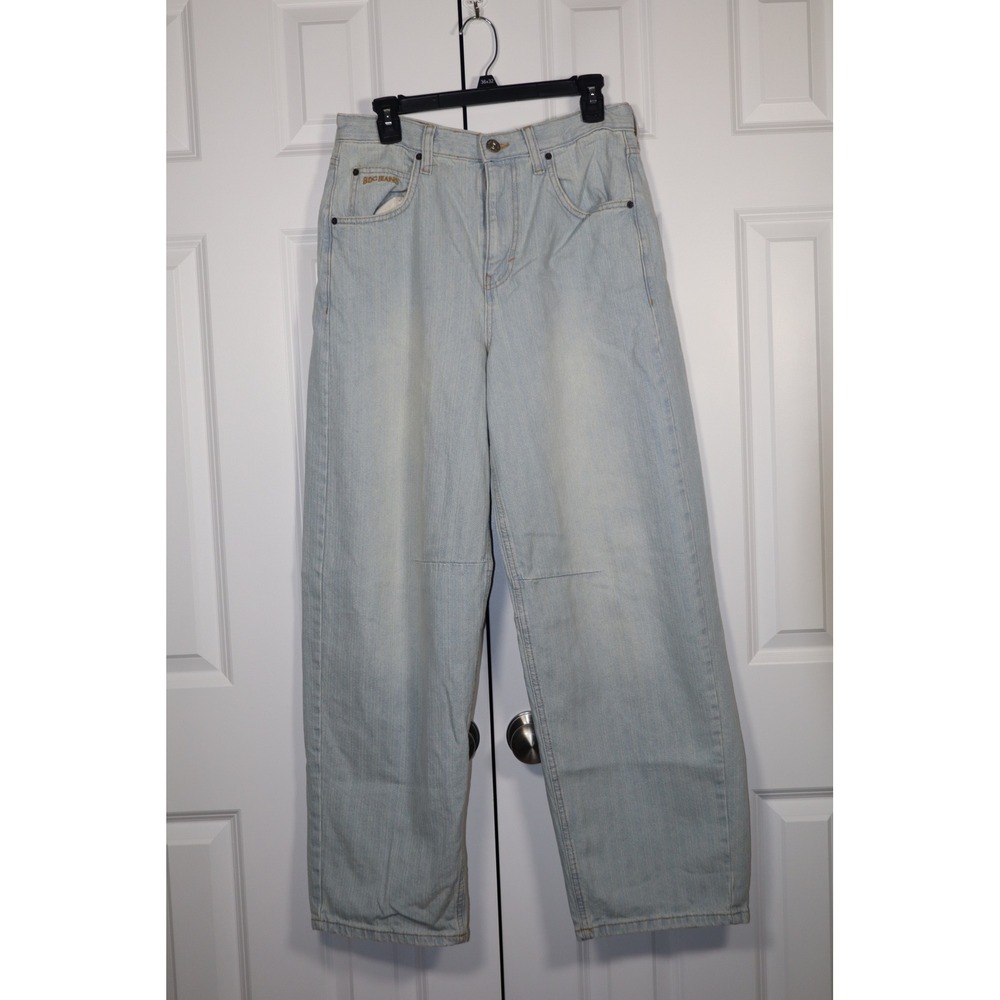 BDG Urban Outfitters Light Wash Baggy Wide Leg Cinch‎ Back Jeans 30W Blue